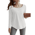 thumbnail image 1 of Long Sleeve Workout Tops for Women Athletic UPF 50+ Sun Rash Guard Shirts Running SPF Gym Quick Dry Clothes White S, 1 of 6