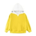 thumbnail image 3 of Toddler Girls Sweatshirt New Girls Oversized Hoodie Color Block Hooded Sweatshirts Trendy Long Sleeve Pullover Kids Fall Clothes Yellow 14 Years, 3 of 8