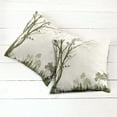 thumbnail image 6 of Ambesonne Landscape Throw Pillow Cover 2 Pack, Forest Birds on Tree, 18", Olive Green Cream, 6 of 7