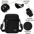 thumbnail image 5 of Mini Crossbody Bag for Men, Messenger Bag Shoulder Bag Sling Bag Passport - Black, 5 of 5