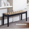 thumbnail image 2 of 47-inch Acacia Wood Entryway Bench with Woven Seagrass Seat, Indoor Hallway or Bedroom Bench (Black), 2 of 9