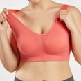 thumbnail image 4 of Lolmot Womens Wireless Bra Full-Coverage Pullover Stretch-Knit Sports Bra, Pure Color Plus Size Ultra-Thin Bra Full Bra Cup Tops Sports Bra, 4 of 5