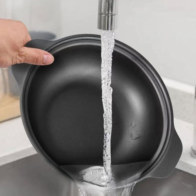 OULII Olla De Hierro Para Cocina Con Asas Dobles Para Guisos Y Estofados Color Negro