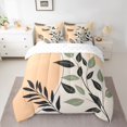 thumbnail image 2 of Manfei Rustic Leaves 7-Piece Twin Bedding Sets,Modern Aesthetic Deagin Bedding Comforter Set,Beige Green Orange Sheet Sets For Girls,Super Cozy Room Decor Reversible, 2 of 8