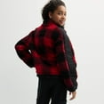 thumbnail image 2 of Girls 7-16 Limited Too Plaid Sherpa Quarter Zip Color: Red Plaid Size: SMALL, 2 of 4