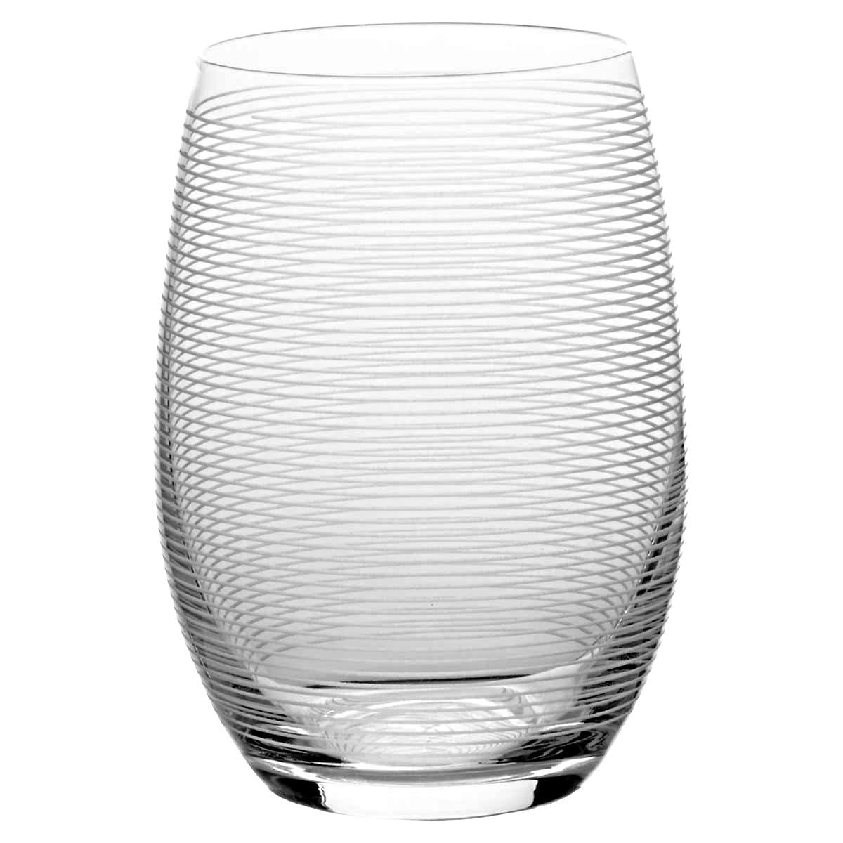 Mikasa Cheers Stemless Etched Wine Glasses, Fine European Lead-Free Crystal, 17-Ounces for Red or White Wine