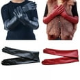 thumbnail image 4 of Women's Faux Leather Elbow Length Evening Dress Party Gloves, 4 of 4