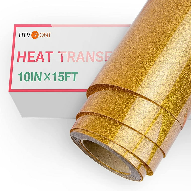 HTVRONT 10 x 10FT Glitter Green Heat Transfer Vinyl Iron on T