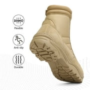 NORTIV 8 Mens Military Tactical Work Boots Side Zipper Leather Motorcycle Combat Boots Trooper(6-8 Inches)
