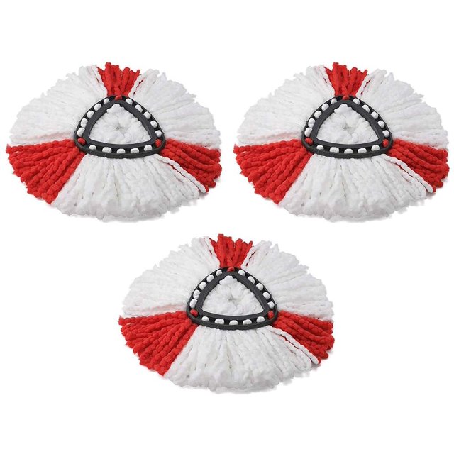 Microfibre Mop Replacement Head for Mop Replacement Head EasyWring & Clean – Extra Thick Fibres Without Fraying with High Water and Dirt Absorption Pack of 3