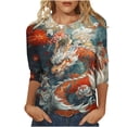 thumbnail image 2 of Sakmal Tops for Women Trendy Short Sleeve Graphic Crew Neck T-Shirts Essentials Women'S, 2 of 5