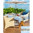 thumbnail image 5 of Fsddascl Blue Coastal Outdoor Tablecloth - 60x120 Inch Rectangle Dining Table Cover, Summer Nautical Beach Conch Starfish Coral Waterproof Outdoor Table Cloth with Umbrella Hole & Zipper for Patio, 5 of 7