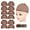 Dark Brown, variant on Komiseup Hair Mesh Wig Hair Net Stocking Wig Caps for Women 12 Pack Dark Brown