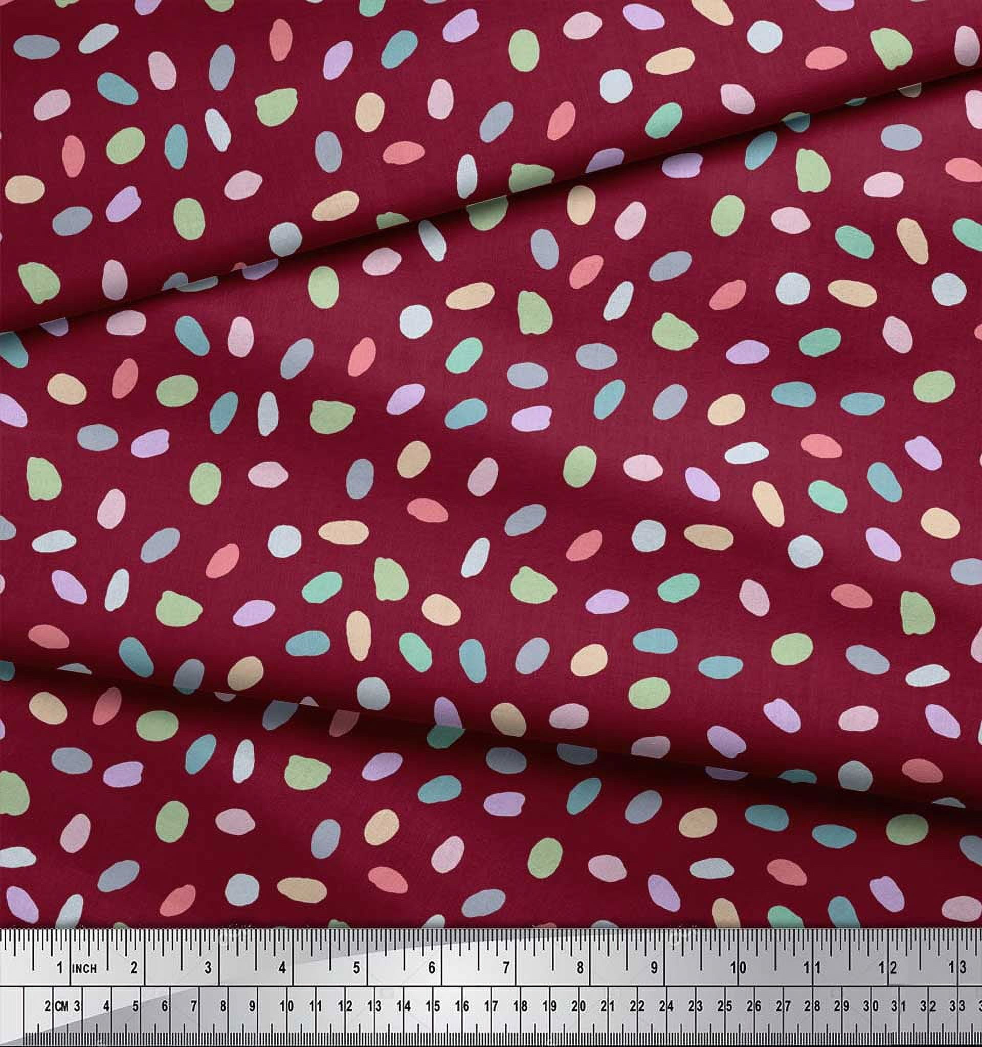 Soimoi Red Cotton Poplin Fabric Brush Stroke Abstract Print Fabric by Yard 42 Inch Wide