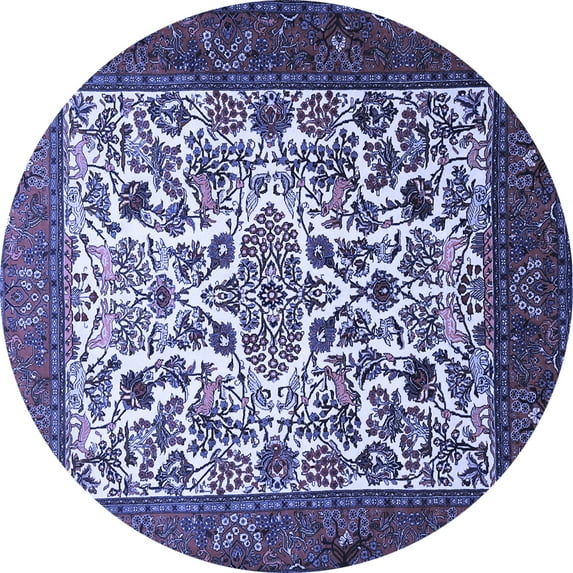Ahgly Company Indoor Round Persian Blue Traditional Area Rugs, 7' Round