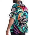 thumbnail image 3 of Valentine's Day Font Men's Short Sleeve Poplin Shirts with Spread Collar Tops, Casual Printed Button Down Short Summer Beach Shirts for Men and Women, 3 of 6