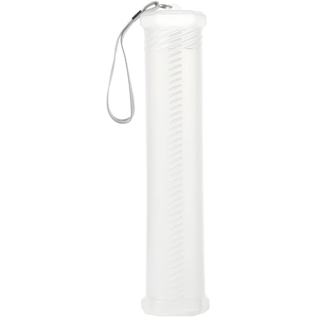 Estuche de plástico extensible para pinceles, transparente, largo, para pinceles, lápices, bolígrafos, tubos, organizador de almacenamiento con cordón de transporte.