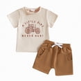 thumbnail image 4 of Boys Summer Outfits Toddler Baby Boy Summer Clothes Funny Letter T Shirt Elastic Waist Pockets Shorts Set 2 Piece Outfit, 4 of 4