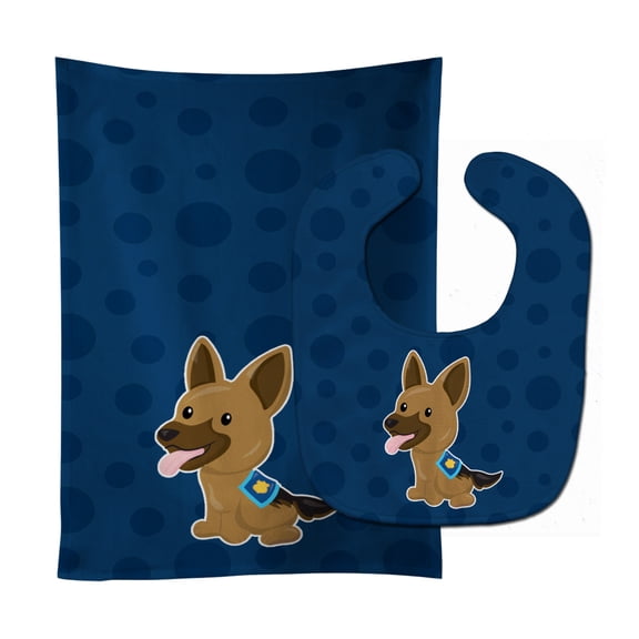Police German Shepherd Baby Bib and Burp Cloth