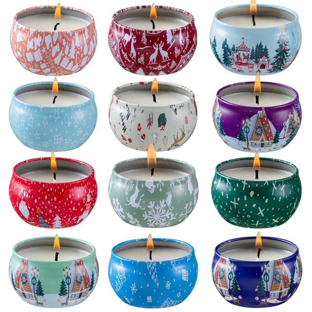 Velas perfumadas Set de regalo de 12 piezas, vela de aromaterapia de cera de soja natural, regalo de cumpleaños, día de la madre, día de San Valentín, regalo de Navidad, esposa, baño, yoga