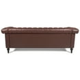 thumbnail image 5 of Harper & Bright Designs Chesterfield Sofa Leather, Upholstered PU Sofa with Tufted Back, Classic 3 Seater Leather Couch Roll Arm, Nailhead Trim Sofa with Solid Wood Legs and Cushion, Dark Brown, 5 of 16