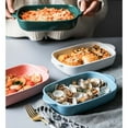 thumbnail image 3 of 1pc Ceramic Baking Tray Microwave Oven Cutlery High Temperature Resistance Baking Pans (Blue), 3 of 8