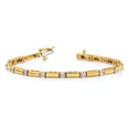 thumbnail image 3 of Real 14kt Yellow Gold 2.4mm Diamond Bar Link Tennis Bracelet Mounting; 7 inch; for Adults and Teens; for Women and Men, 3 of 3