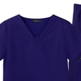 thumbnail image 4 of Conjunto de uniforme para mujer, traje cómodo, sencillo, con múltiples bolsillos, ligero, escote en V, duradero, informal, pantalones de , Azul profundo S Salvador Blusa y pantalones médicos, 4 of 10