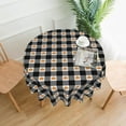 thumbnail image 4 of Fall Plaid Tablecloth Black and White Checkered Tablecloth Round 60 Inch Reusable Autumn Maple Leaf Tablecloth for Holiday Party Dinner Dining Table Decor, 4 of 6