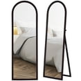 thumbnail image 1 of HOMCOM 64" x 21" Full Length Mirror, Arched Full Body Mirror, Brown, 1 of 10
