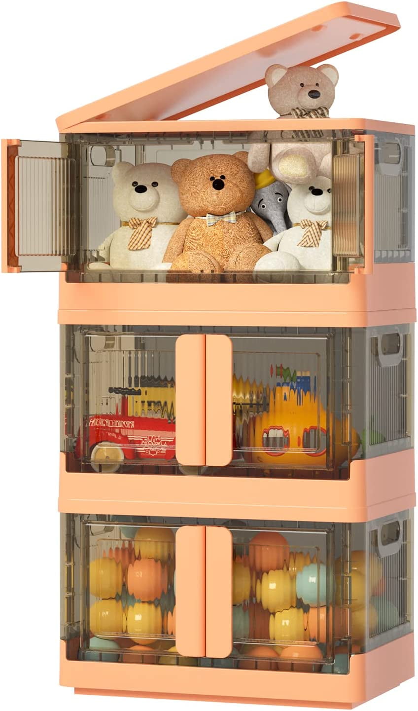 HAIXIN Storage Cabinet - Closet Organizer, Plastic Shelves Organizer,  Storage Bins with Lids, Collapsible Outdoor Storage Box, 19 Gal Office