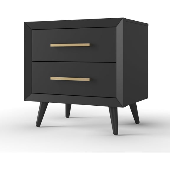 Child Craft Cranbrook 2 Drawer Nightstand for Nursery or Bedroom, Large Storage Drawers, Made of Sturdy Pinewood, Non-Toxic, Baby Safe Finish (Ebony)