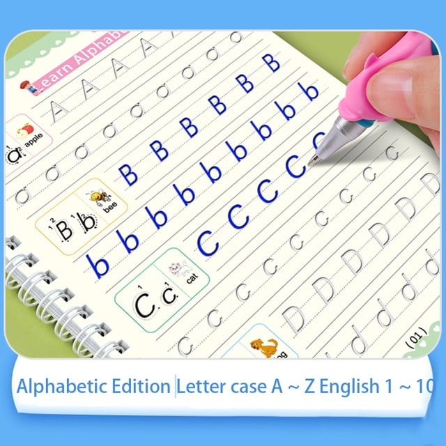 4 libros caligrafía escritura a mano cuaderno conjunto niños escribiendo letras en inglés Ndcxsfigh Nuevos Originales