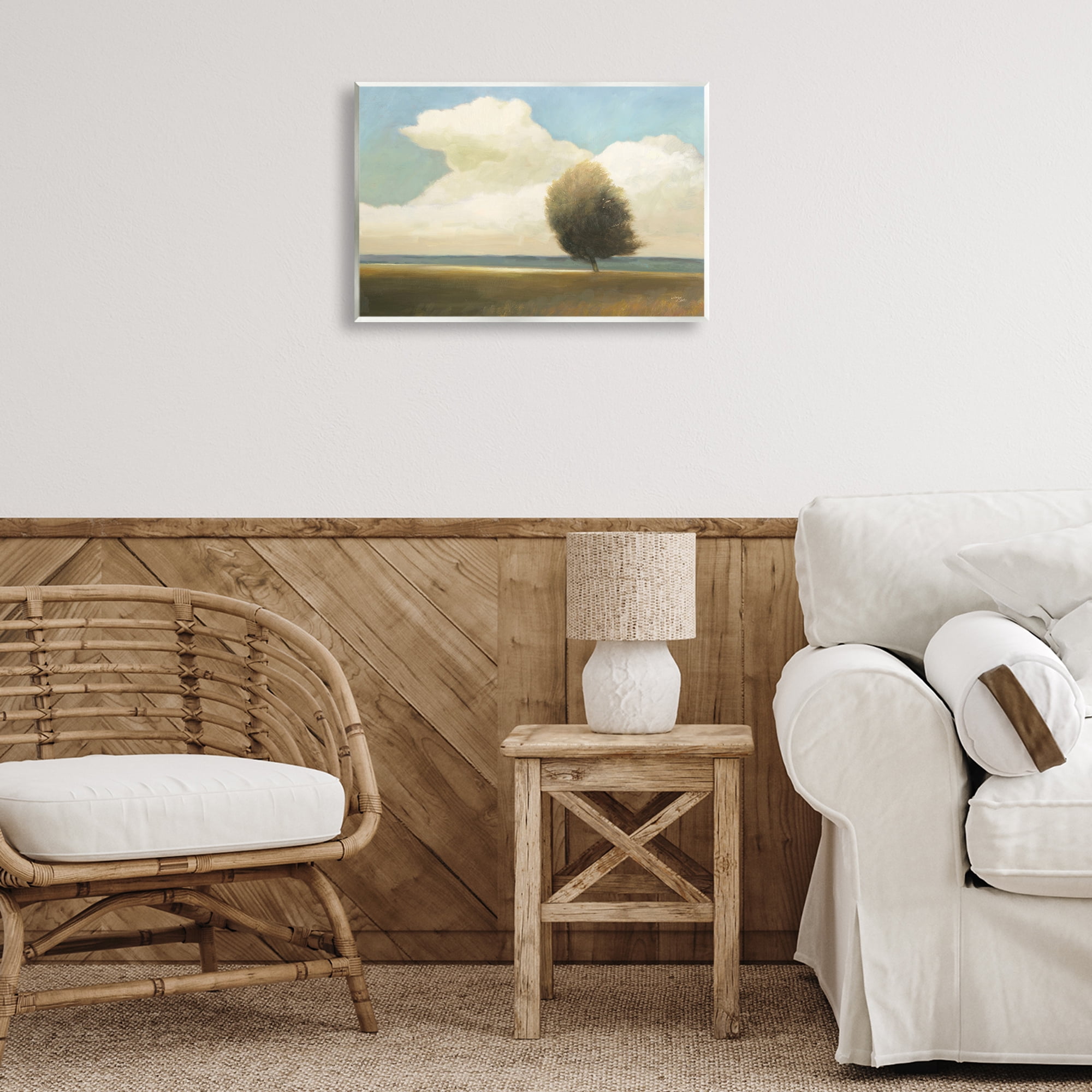 Stupell Industries Windblown Tree Landscape Landscape & Nature Painting Unframed Art Print Wall Art, 19 x 13