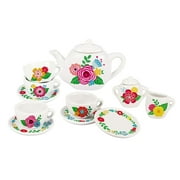 13Pc. Floral Porcelain Tea Set In Carry Case