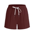 thumbnail image 4 of Byworldtasic Women's Elastic Waist Knee Length Bermuda Shorts with Drawstring Comfort-Fit Casual Shorts, 4 of 6