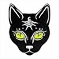 thumbnail image 3 of PinMart Chat Noir avec Lune et Toile d'Araignée Épingle Émaillée pour Halloween, 3 of 4
