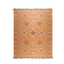 EORC EI01CO8X10 Hand-Knotted Cotton Flat Weave Rug, 7'9 x 9'9, Coral Area Rug