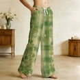 thumbnail image 3 of Fgvctg St. Patrick's Day Womens Pajamas Lucky Sleepwear Wide Leg Pajamas Shamrock Clover Graphic High Waisted Pj Pant Loose Fall Spring Drawstring Lounge Pants with Pockets Mint Green 3XL, 3 of 6
