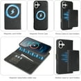 thumbnail image 4 of Allytechgroup 3 in 1 Wallet Case for Apple iPhone 16, Detachable Back Cover & Cards Holder Compatible with Mag-safe Shockproof RFID Blocking Stand Phone Case for iPhone 16, Black, 4 of 8
