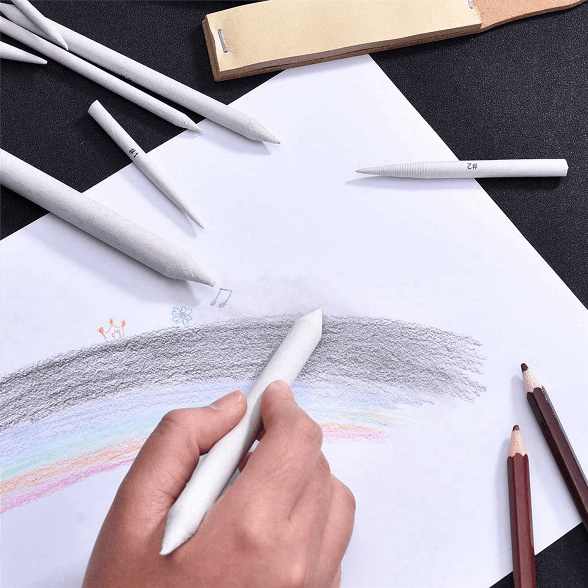 96 Pcs Blending Stump and Tortillions, Paper Art Blenders, Art Pencils, Drawing Pencils for Sketch Drawing Tools