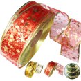 thumbnail image 2 of Christmas Ribbon Decorative Pentagram Fabric Ribbon Glitter Ribbon for DIY Craft, 2 of 10