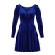 thumbnail image 4 of Vestidos Para Mujer Vestidos de Otoño Cuello en V Color Sólido Manga Larga Terciopelo Dorado Cintura Alta Vestido Formal Odeerbi  ODB132293, 4 of 9