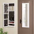 thumbnail image 5 of Costway Wall Door Mounted Mirrored Jewelry Cabinet Storage Organizer White, 5 of 10