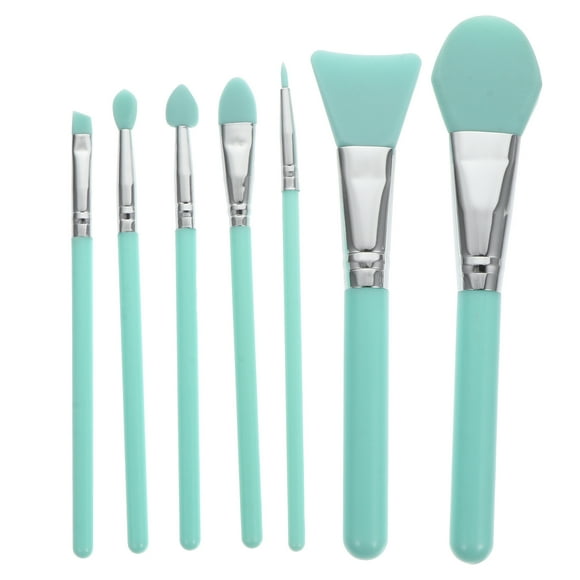 BRIGHTFUFU 7pcs Silicone Maquillaje Cepillo Fundación Mascarilla Facial Cepillo de cejas Suministro