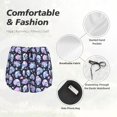 thumbnail image 6 of Picia Blue Skull Flower Pattern Women's 2 in 1 Athletic Running Shorts High Waisted Workout Casual Gym Sweat Shorts with Comfy Liner Zipper Pockets-XX-Large, 6 of 9