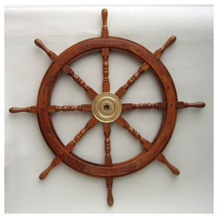 - Ship Wheel - 36 in. Teak Wood