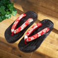 thumbnail image 3 of Baohd Japanese Clogs Slippers Geta Sandals Flops for Men Women Stylish and Comfortable Red Round Size 40 1Set, 3 of 6