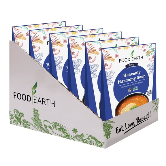 Food Earth - Heavenly Harmony Soup -Non GMO, Vegan, Gluten-Free, Heat & Serve,10.58 oz, 6 units Shelf Stable