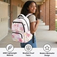 thumbnail image 3 of Bulopur Axolotl Kids Backpack for Girl Cute Cherry Blossom School Bag Lightweight/Breathable/Durable/Waterproof Multi-Pocket Book Bag for Kids 6-12 Back to School, 3 of 7